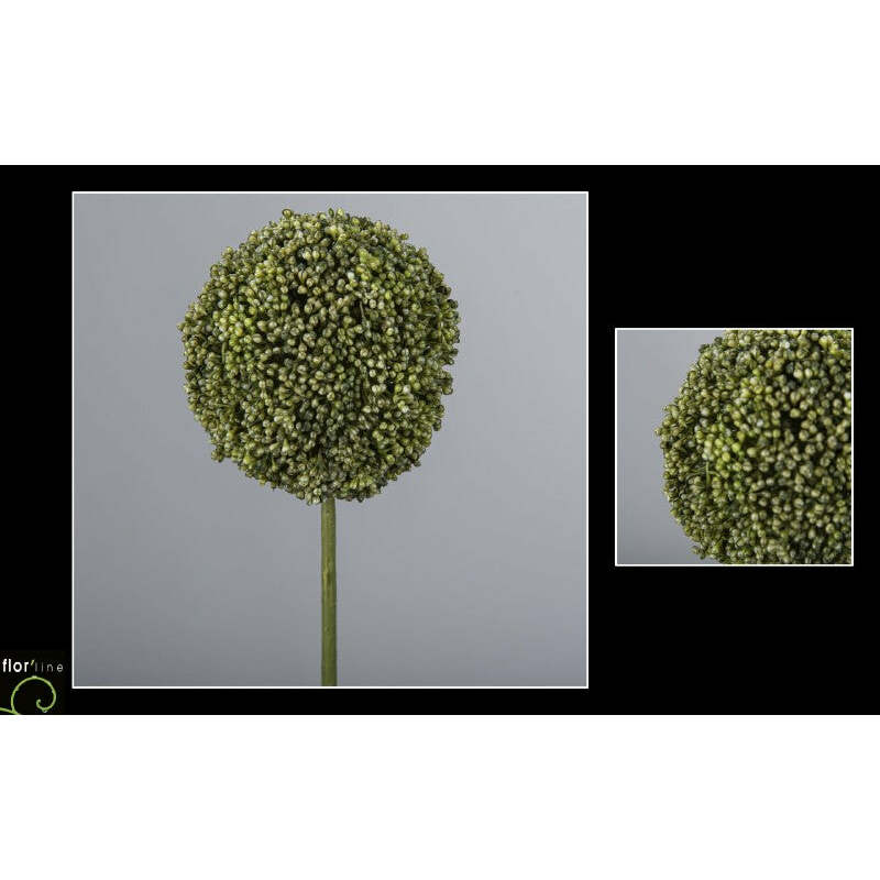 Fleur artificielle Allium tige d'ail d'ornement - composition bouquet - H.72cm - Vert - P4