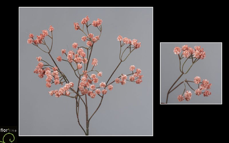 Branche de Gypsophile artificielle vintage vieux rose - H.60 cm – Douceur romantique - S3