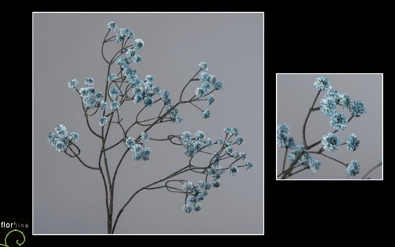 Branche de Gypsophile artificielle vintage bleu - H.60 cm – Charme rétro et légèreté florale