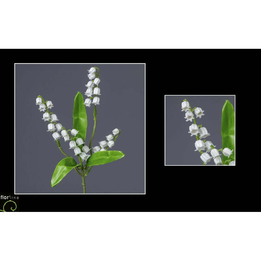 Fleur artificielle muguet 4 brins - décoration d'intérieur - H. 36 cm blanc - P2