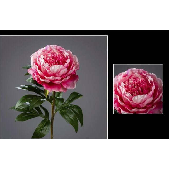 Fleur artificielle Pivoine - décoration d'intérieur - H. 68cm cerise - P4