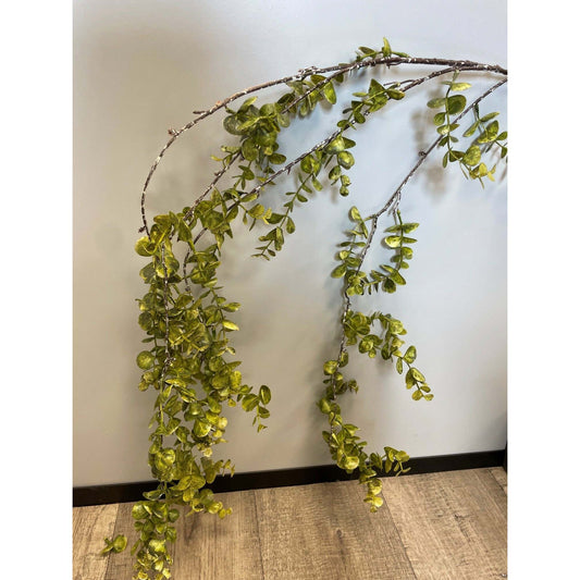 Branche artificielle de buis retombant- décoration d'intérieur - H.155 cm - Vert -S2