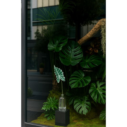 Feuille artificielle d'Alocasia - décoration d'intérieur - H.45cm - Ver Z3