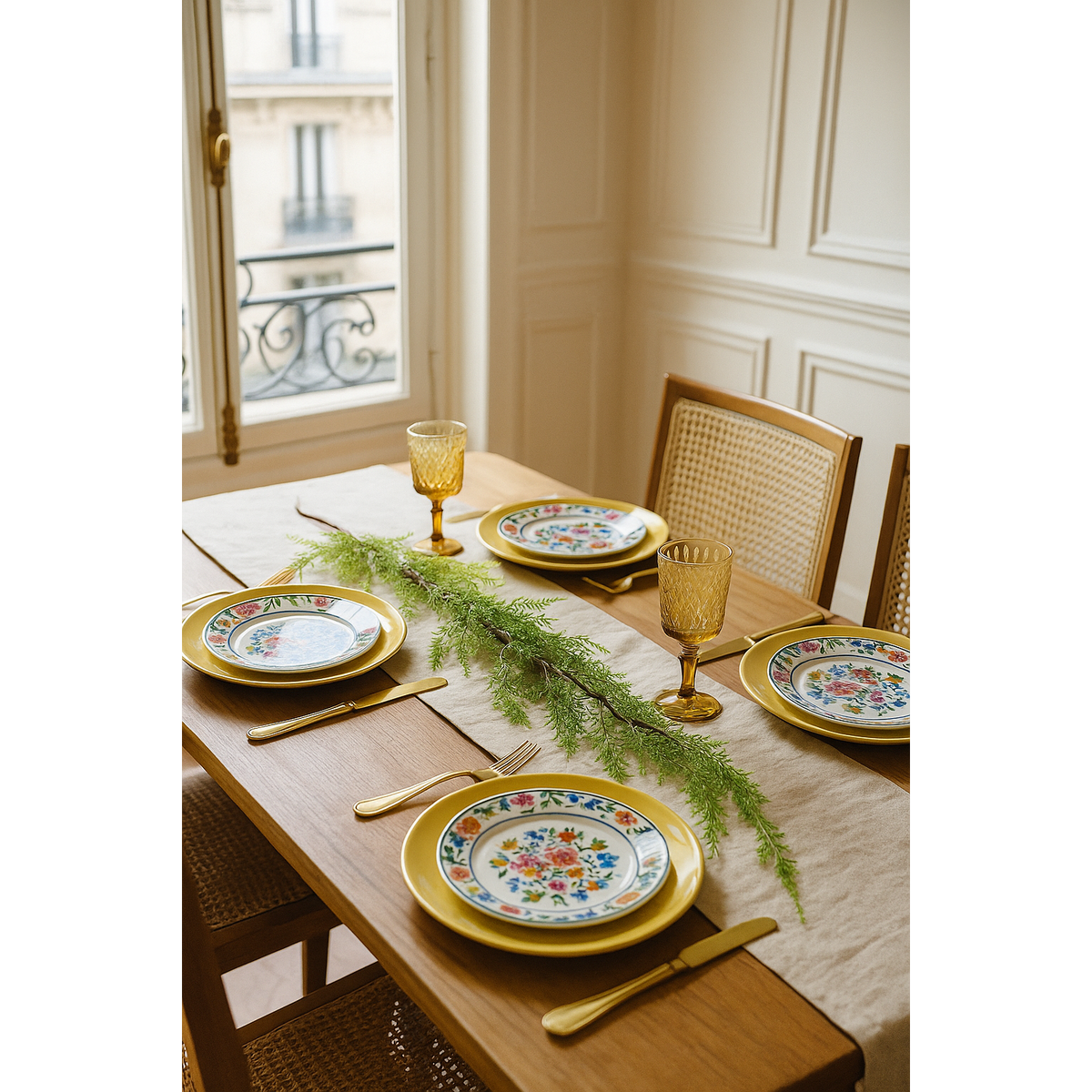 Feuillage artificiel branche de Fougère - décoration d'intérieur - chemin de table- H.107 cm P2