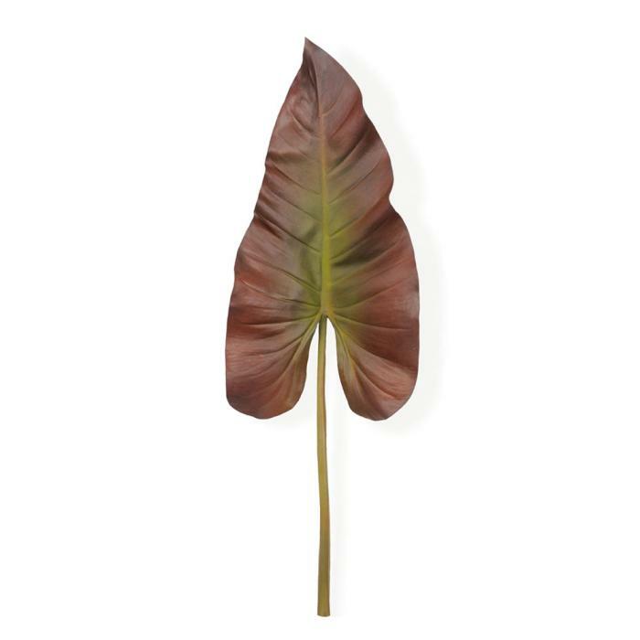 Feuille artificielle de Caladium géante - décoration d'intérieur - H.70cm marron S1