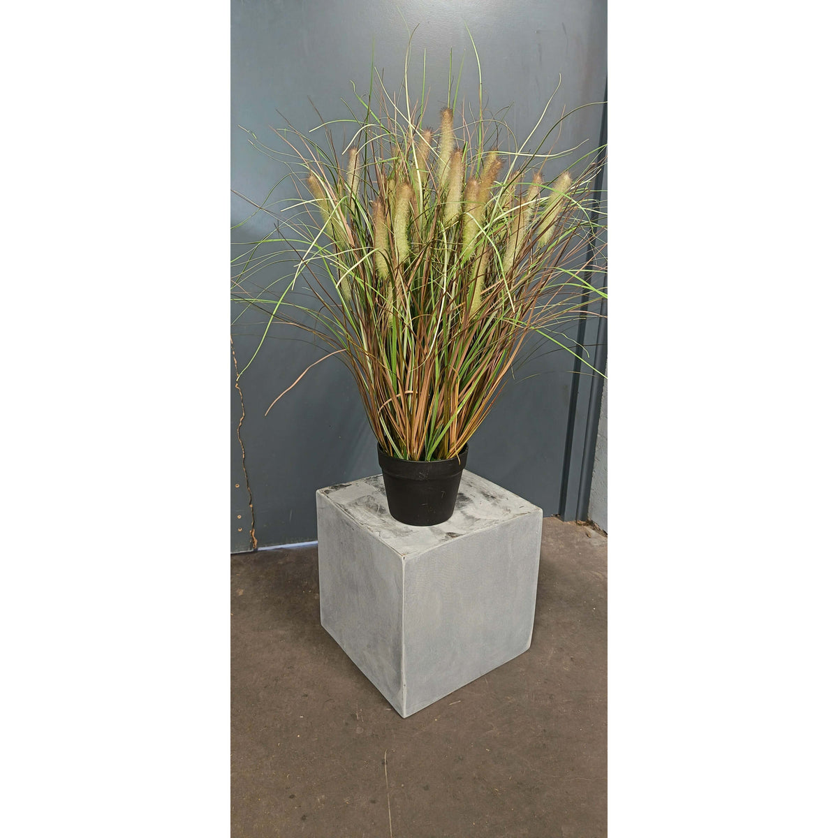 Graminée pennisetum artificielle en pot vert/brun - décoration d'intérieur - H.50cm - depot