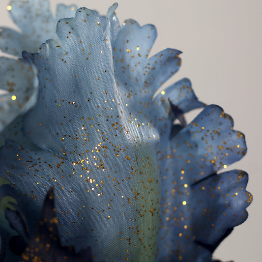Fleur artificielle Iris artificiel bleu pailleté or – 90 cm - NO2