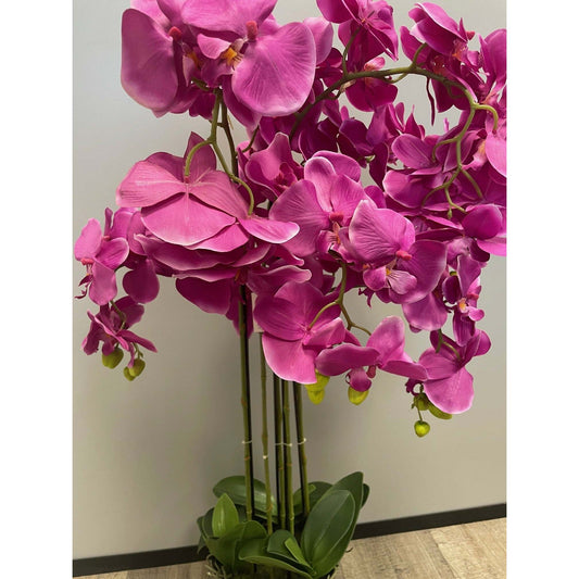 Plante artificielle Orchidée en pot - plante synthétique - H.90cm Fuchsia - S1