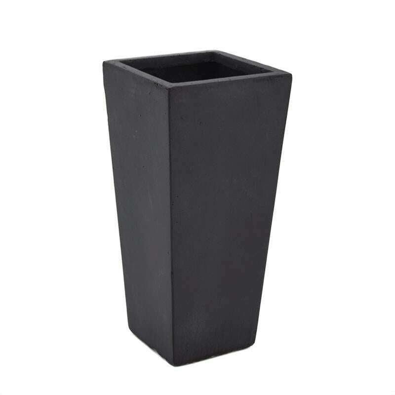 Bac pour fleur carré conique haut - intérieur extérieur balcon - H.90 x 40cm Noir