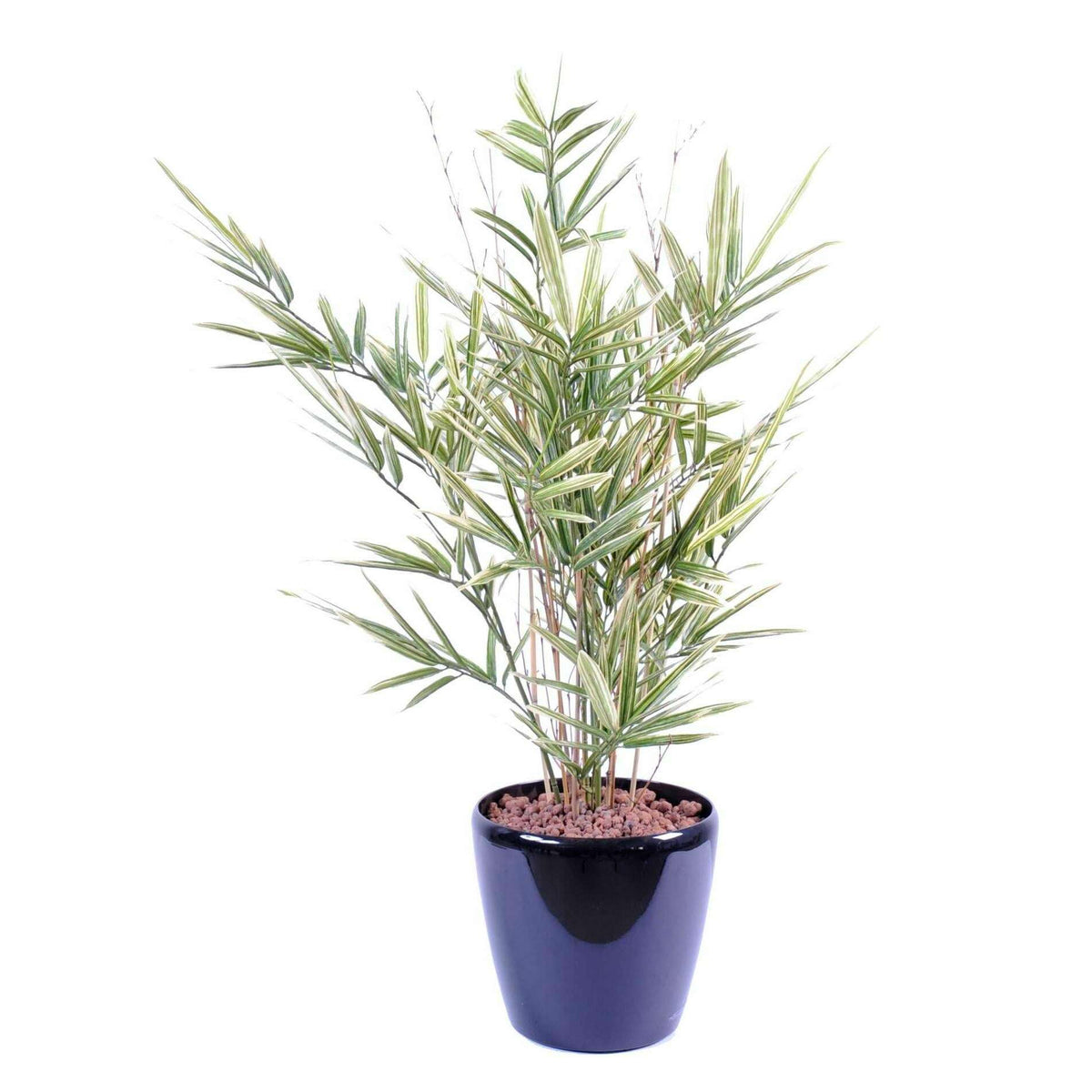 Bambou artificiel Shiroshima -intérieur - feuillage panaché vert/crème H.70cm
