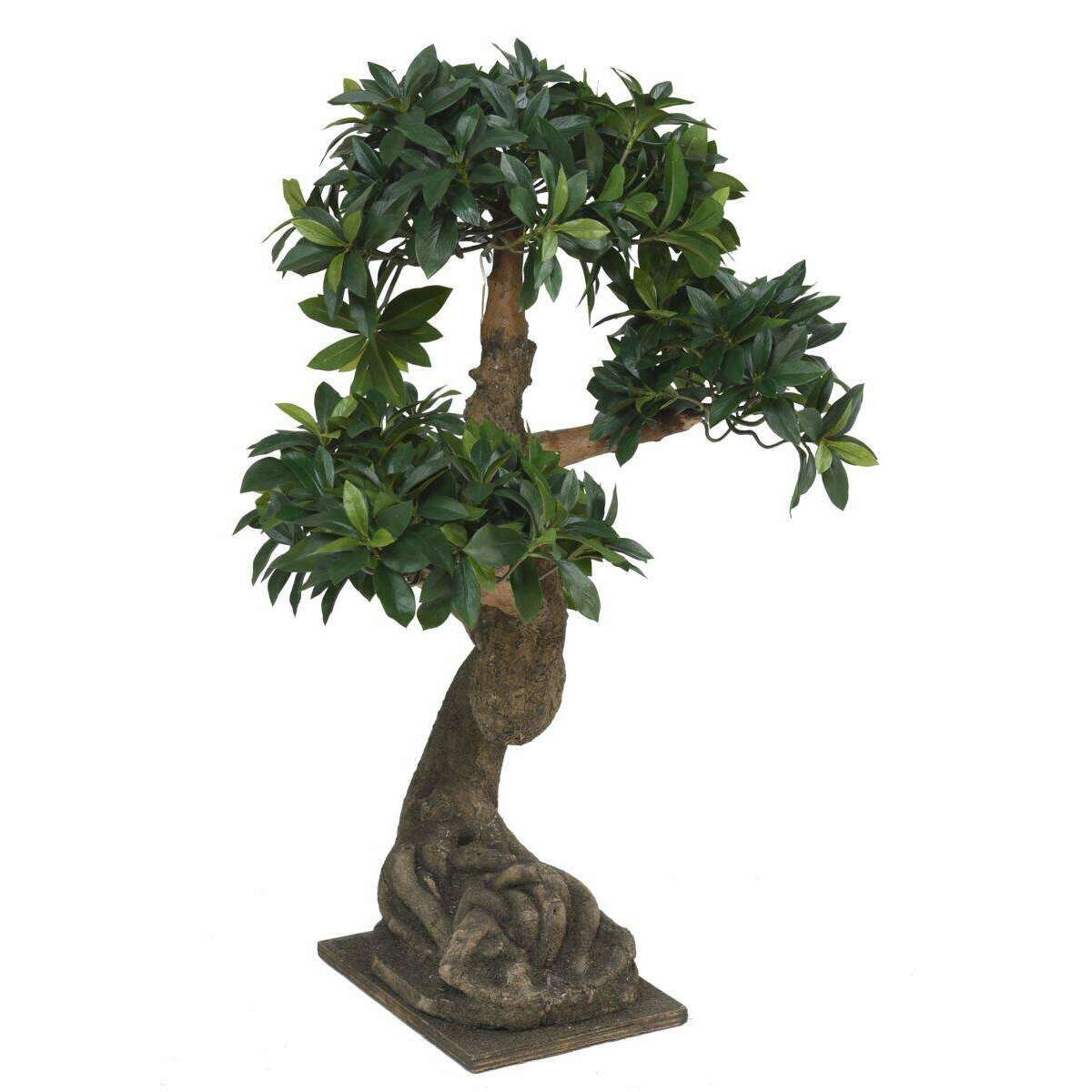 Bonsaï Fusain du Japon artificiel - plante synthétique intérieur - H.75cm