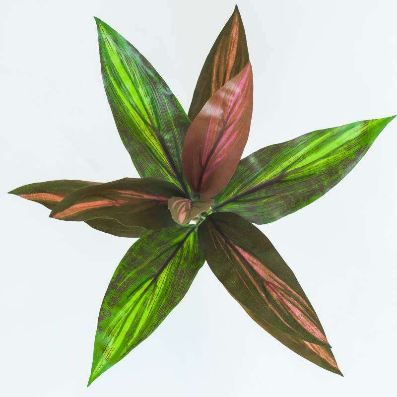 Feuillage artificiel piquet Dracena mini intérieur 32cm vert rouge