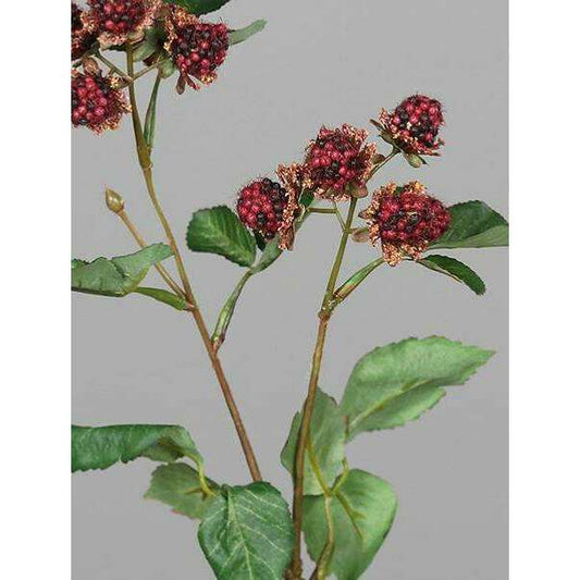 Fleur artificielle branche de mûres – composition florale - H.44cm rouge - Q3