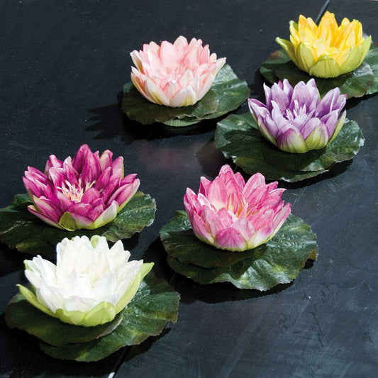 Fleur artificielle Nénuphar Lotus - décoration d'intérieur - Ø.12cm jaune R1