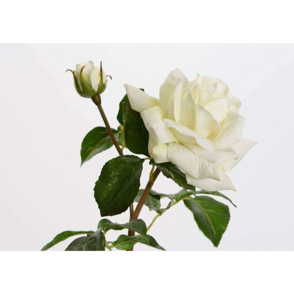 Fleur artificielle rose Melody reality - Fresh touch haute qualité - H.53cm blanc S3