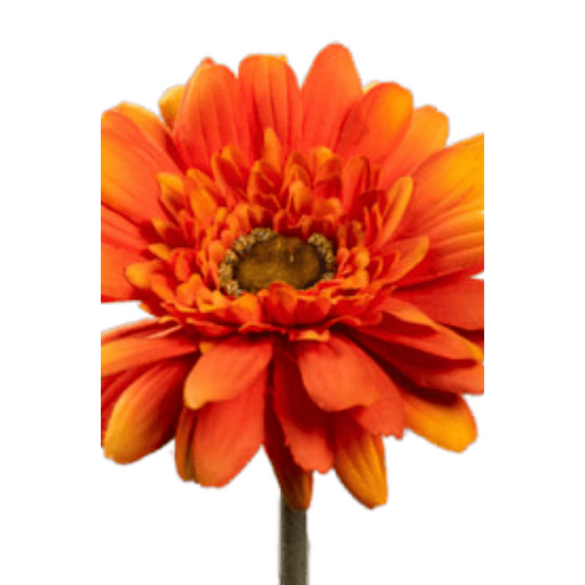 Fleur artificielle tige de Gerbera - composition bouquet - H.64cm orange R2