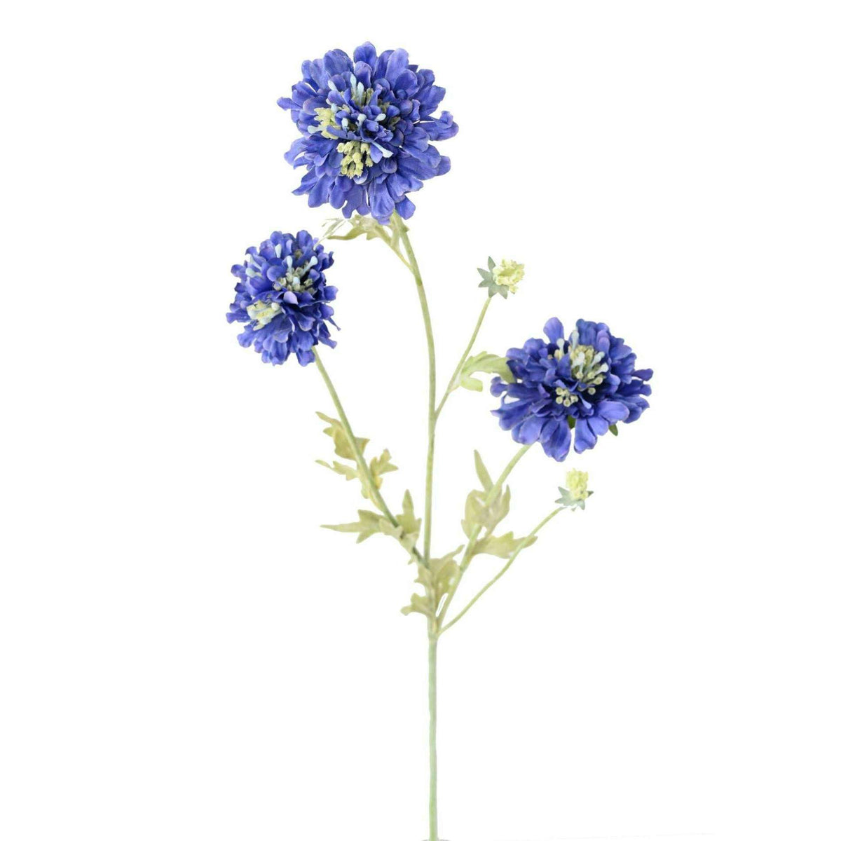 Fleur artificielle tige de Scabieuse - composition florale - H.75cm bleu E2