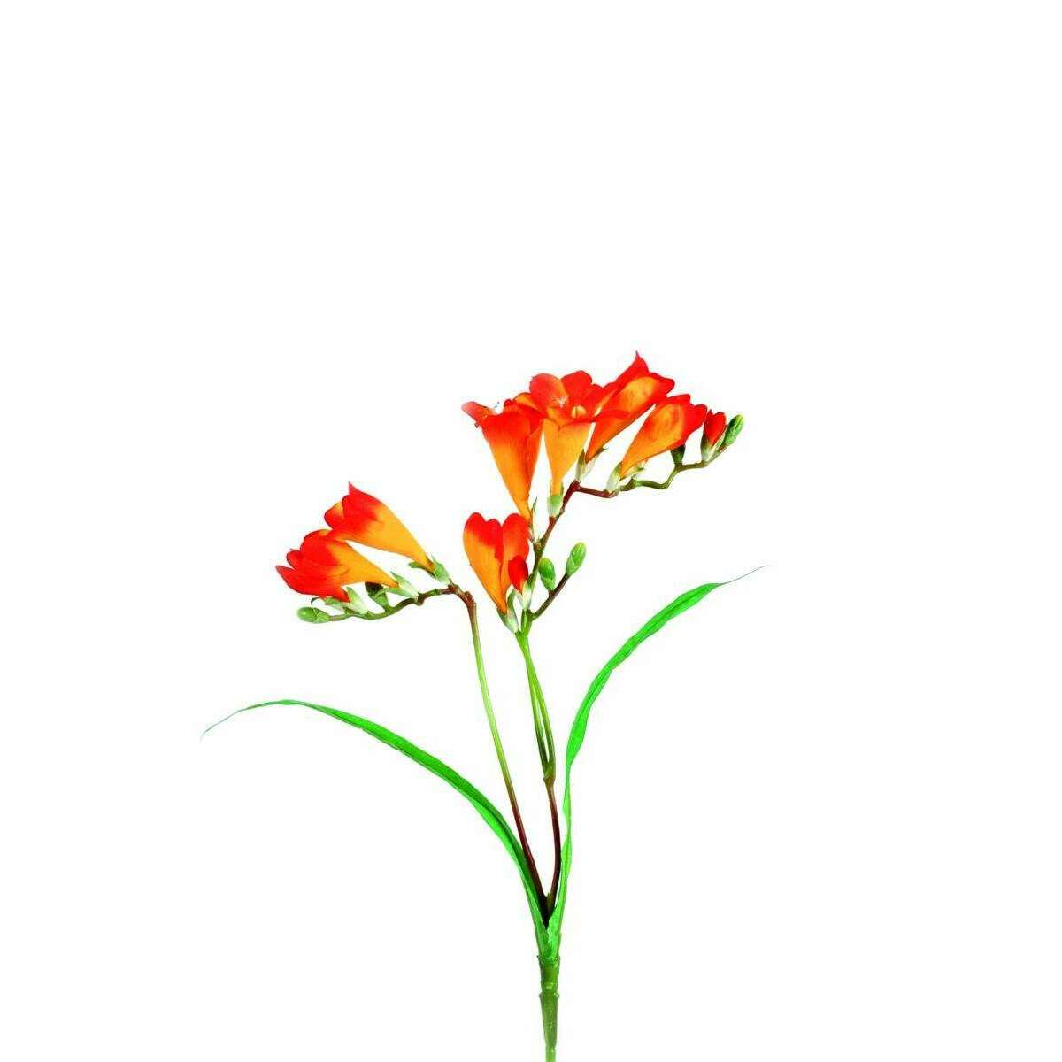Fleur coupée artificielle Freesia - création de bouquet - H.60 cm orange-G1