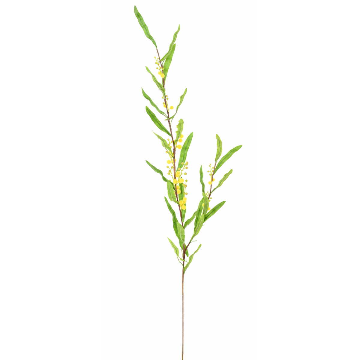 Fleur artificielle branche de Mimosa - création florale intérieur - H.90cm jaune
