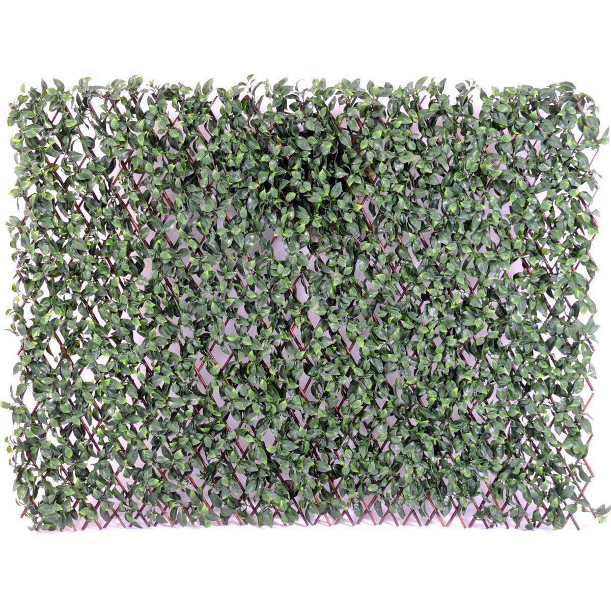 Palissade artificielle extensible Feuillage Tergal UV - extérieur terrasse balcon - H.100x200cm ETG MEZZA