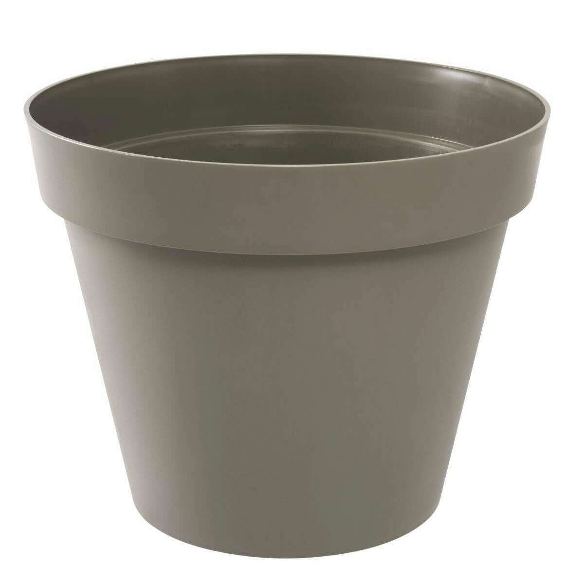 Pot pour fleur Toscane rond intérieur extérieur Ø.100cm Taupe EDA PLASTIQUES