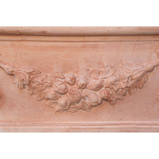 Poterie Toscane jardinière ornement feston - pot en terre cuite - L.100xH.40cm