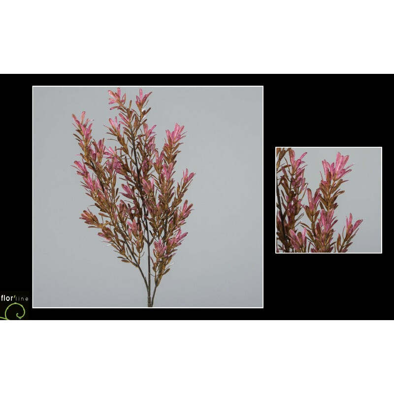 Feuillage artificiel branche de romarin  décoration d'intérieur - H.70 cm bordeaux/rose - Q3