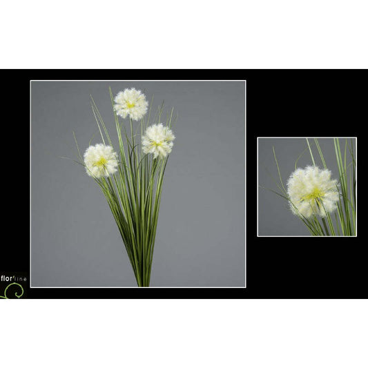 Bouquet d'allium en piquet - vert creme 3 tiges - décoration d'intérieur - H.80cm -  S4
