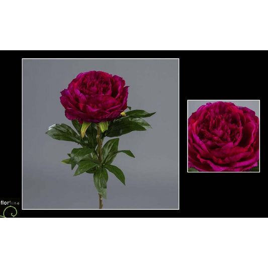Fleur artificielle Pivoine - décoration d'intérieur - H. 68cm fuchsia - Q4