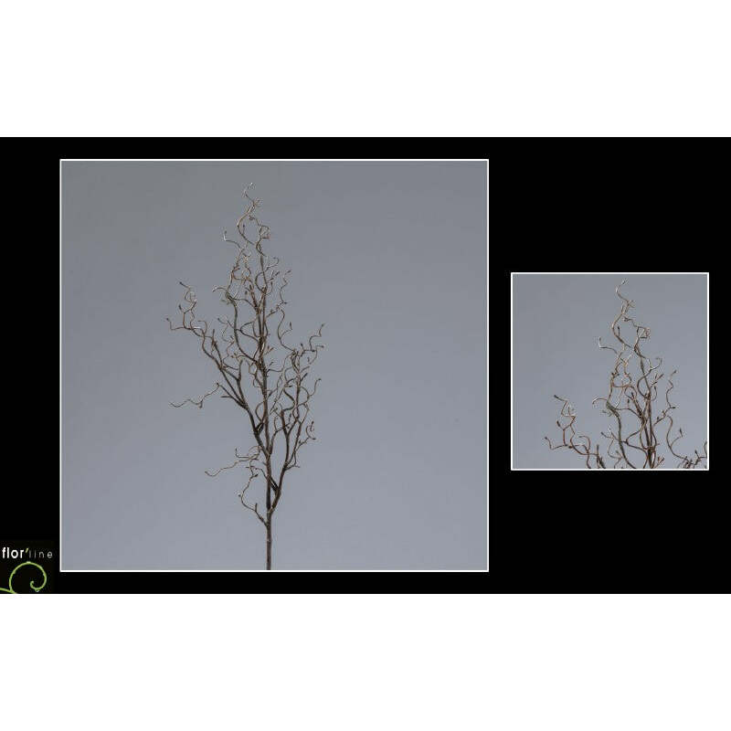 Branche de saule tortueux artificielle - création de bouquet - H.75 cm marron - P4
