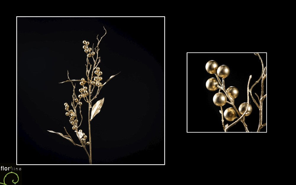 Branche artificielle de baies OR hauteur 85 cm - NO2