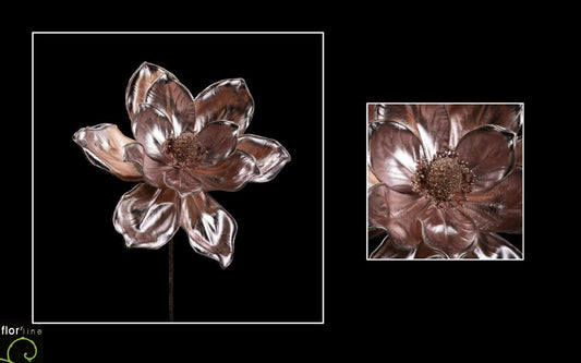 Tige de magnolia artificielle brillant ROSE/OR hauteur 60 cm - NO2