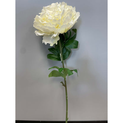 Fleur artificielle Pivoine géante - décoration d'intérieur - H. 80cm - crème - R4