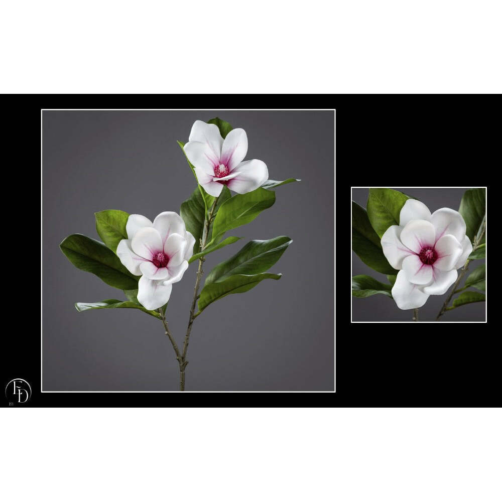 Fleur artificielle tige de magnolia polyfoam - décoration d'intérieur - H. 70 cm  creme rose Q3