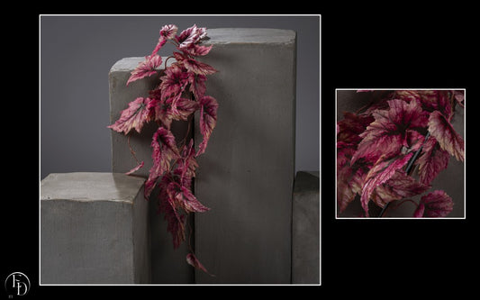 Chute de Begonia Rex artificielle 91 cm – Un feuillage spectaculaire aux nuances de rose - Z4