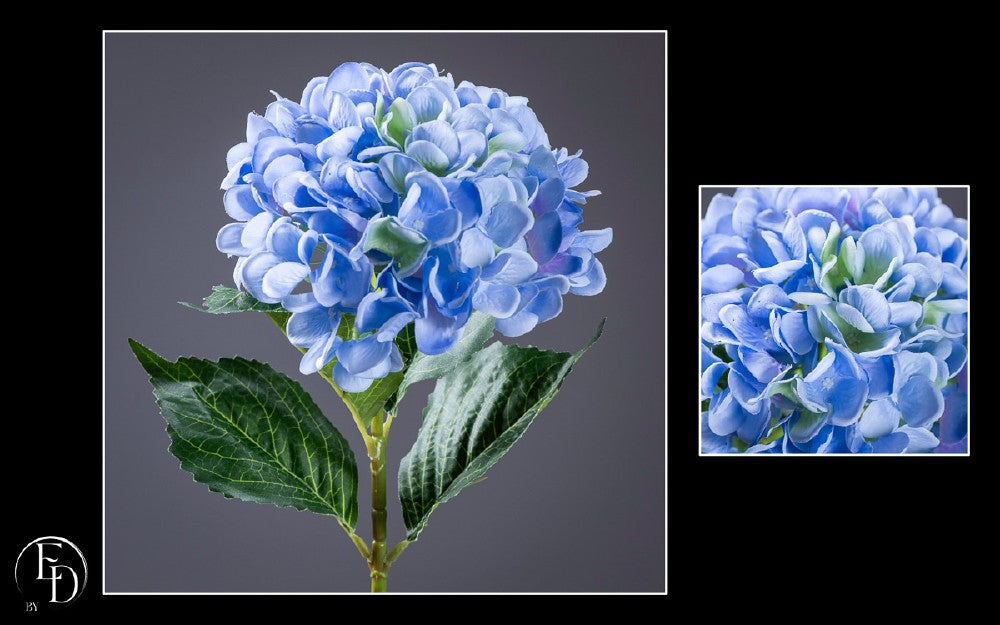Hortensia artificiel bleu  - H.66 cm – Une floraison généreuse et pleine de fraîcheur