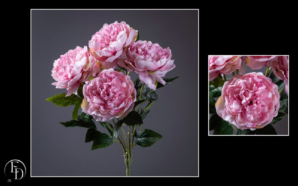 Bouquet de Pivoines artificielles mauves H.48 cm – Élégance florale et charme romantique Q3