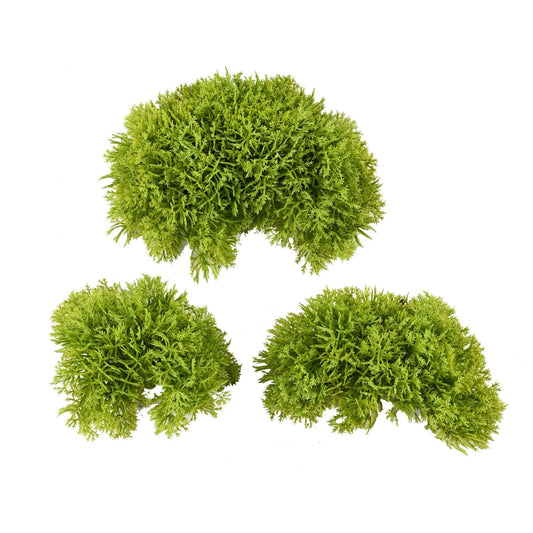3 Galets de Mousse artificielle - décoration d'intérieur - 9 à 15cm vert clair ETG MEZZA