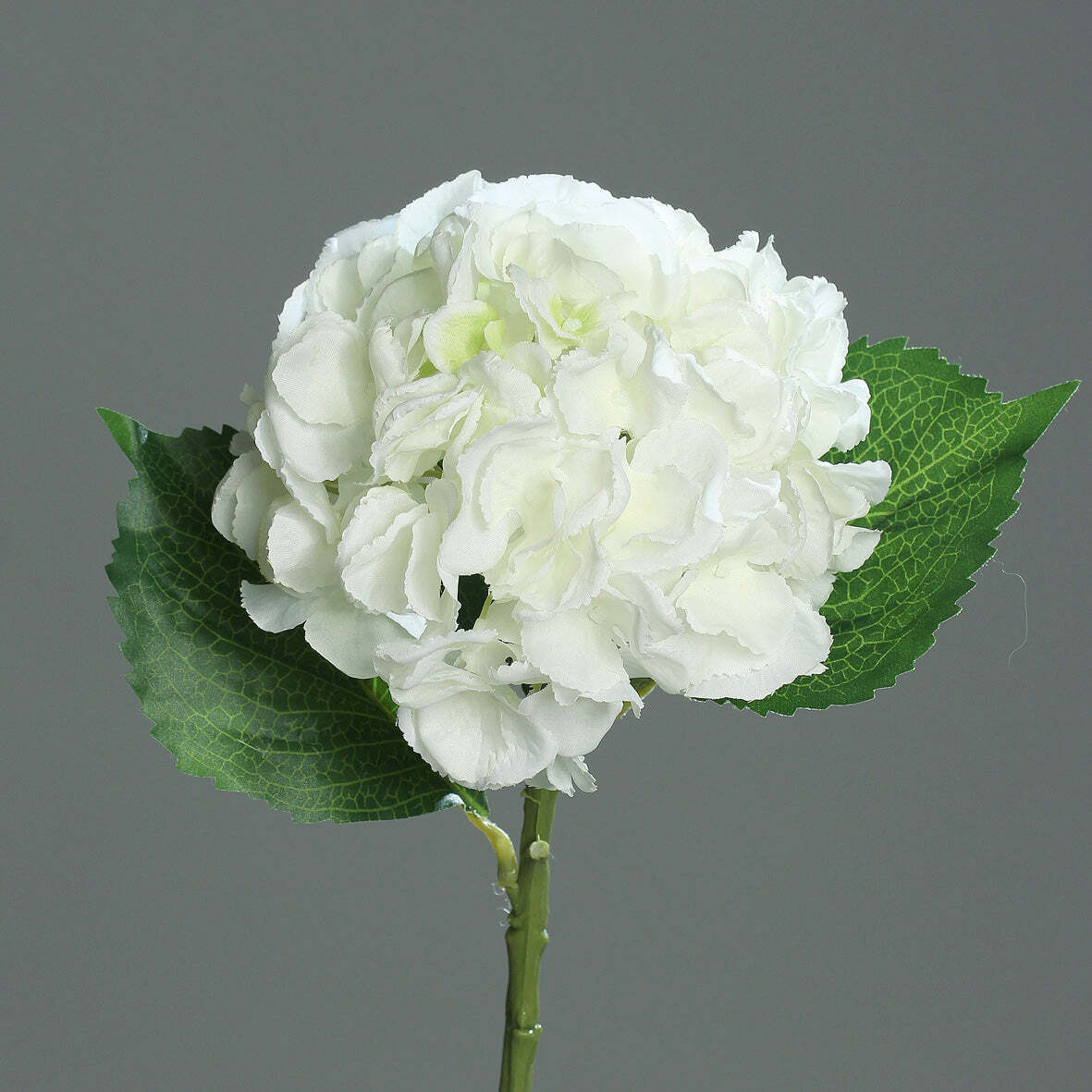 Fleur artificielle Hortensia et 3 feuilles - création bouquet composition - H.44 cm Crème Q2