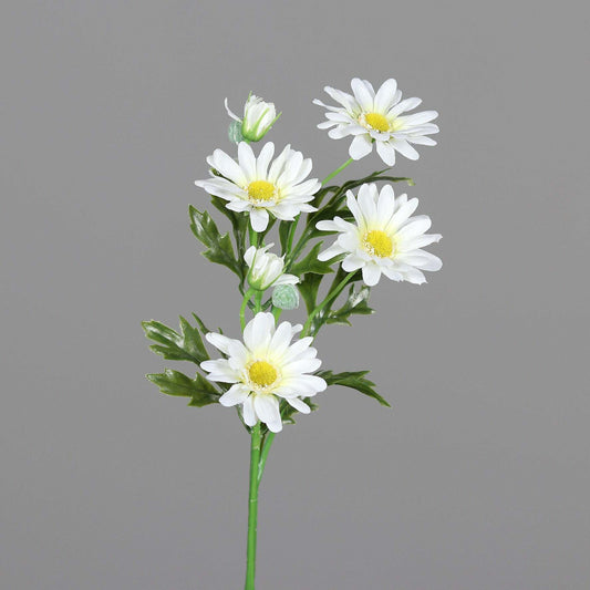 Marguerite artificielle 6 fleurs 3 tiges - composition bouquet - H. 53 cm blanc R3