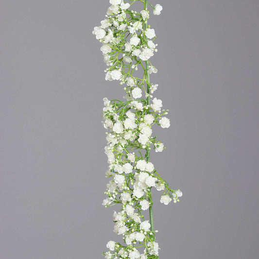 Guirlande artificielle fleurie Gypsophile - création florale - H.120cm blanc - Q2