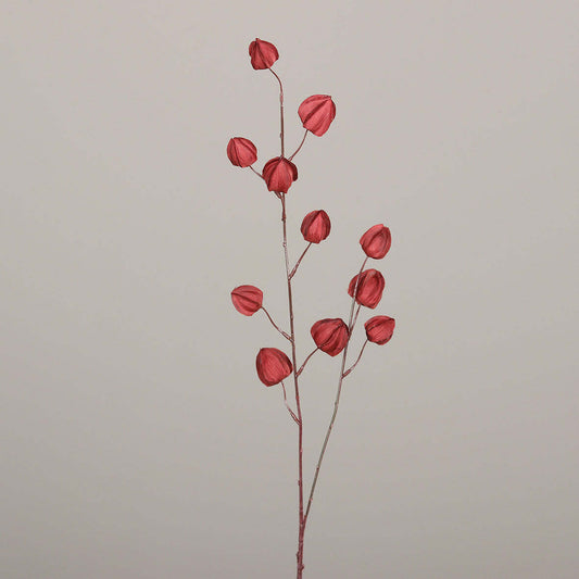Branche de Physalis artificiel - création de bouquet - H.90cm pourpre - S3