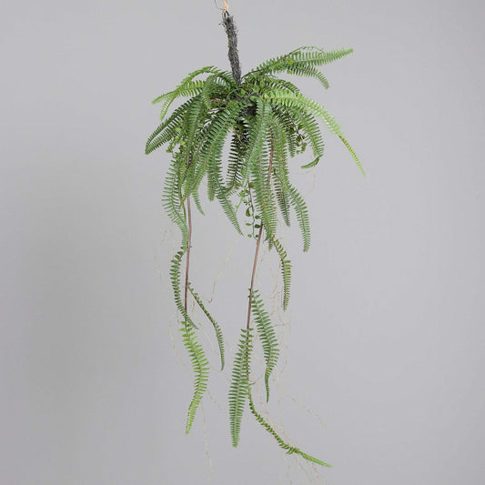 Composition artificielle boule de fougère à suspendre - Feuillage intérieur - H.104cm vert P2