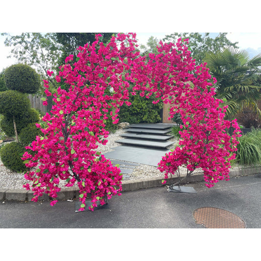 Arche complète de Bougainvillier artificiel « Lilas des Indes » – 300 cm – Fuchsia / Pourpre