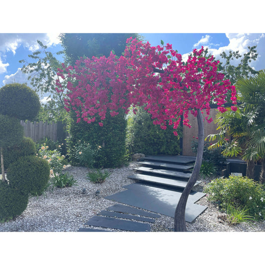 Arbre Bougainvillier artificiel « Lilas des Indes » parasol – 300 cm – Fuchsia / Pourpre