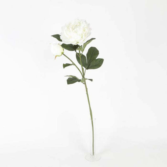 Fleur artificielle Pivoine blanche - composition florale - H.76cm Q2