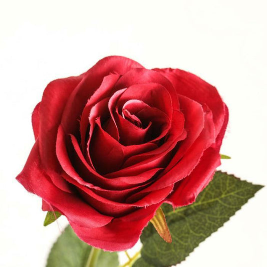 Fleur artificielle rose ouverte - composition florale - H.61cm - fuchsia R2