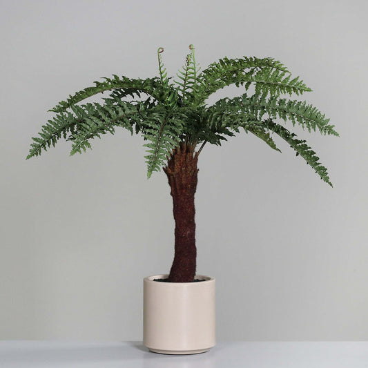 Fougère artificielle en pot décoratif couleur cappuccino - plante intérieur - H.101cm vert - S4