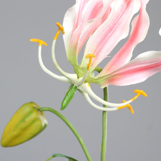 Fleur artificielle Gloriosa rose - Composition bouquet - H.84cm - 3 fleurs et 2 boutons - MAG