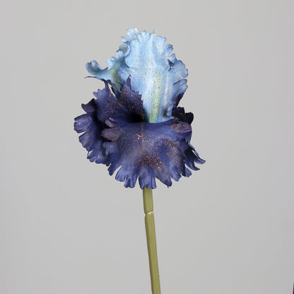 Fleur artificielle Iris artificiel bleu pailleté or – 90 cm - NO2